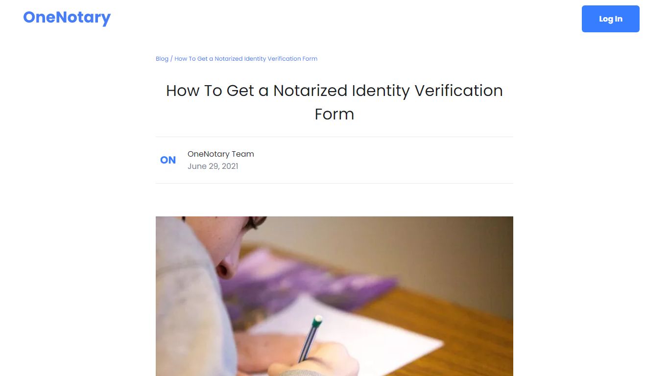 How To Get a Notarized Identity Verification Form | OneNotary